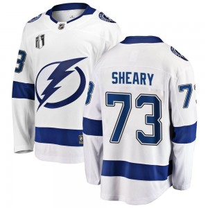 Men's Fanatics Branded Tampa Bay Lightning Conor Sheary White Away 2022 Stanley Cup Final Jersey - Breakaway