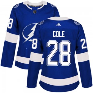 Women's Adidas Tampa Bay Lightning Ian Cole Blue Home Jersey - Authentic