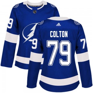 Women's Adidas Tampa Bay Lightning Ross Colton Blue Home Jersey - Authentic