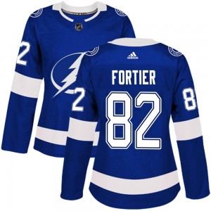 Women's Adidas Tampa Bay Lightning Gabriel Fortier Blue Home Jersey - Authentic