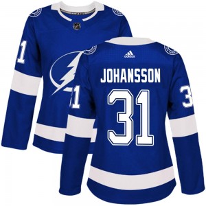 Women's Adidas Tampa Bay Lightning Jonas Johansson Blue Home Jersey - Authentic