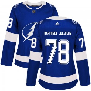 Women's Adidas Tampa Bay Lightning Emil Martinsen Lilleberg Blue Home Jersey - Authentic