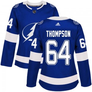 Women's Adidas Tampa Bay Lightning Jack Thompson Blue Home Jersey - Authentic