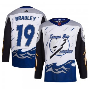 Men's Adidas Tampa Bay Lightning Brian Bradley White Reverse Retro 2.0 Jersey - Authentic
