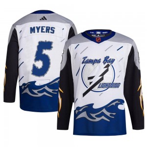 Men's Adidas Tampa Bay Lightning Philippe Myers White Reverse Retro 2.0 Jersey - Authentic