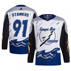 Men's Adidas Tampa Bay Lightning Steven Stamkos White Reverse Retro 2.0 Jersey - Authentic