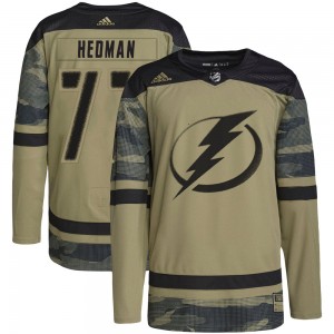 Youth Adidas Tampa Bay Lightning Victor Hedman Camo Military Appreciation Practice Jersey - Authentic