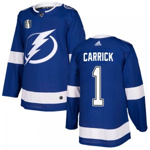 Youth Adidas Tampa Bay Lightning Trevor Carrick Blue Home 2022 Stanley Cup Final Jersey - Authentic