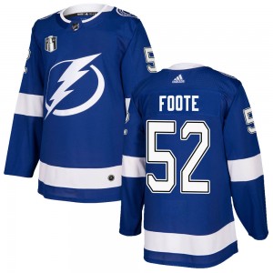 Youth Adidas Tampa Bay Lightning Cal Foote Blue Home 2022 Stanley Cup Final Jersey - Authentic
