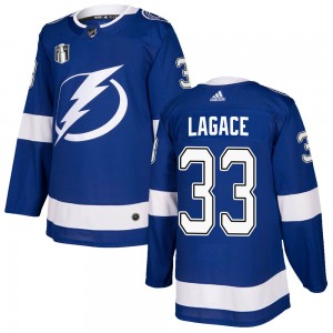 Youth Adidas Tampa Bay Lightning Maxime Lagace Blue Home 2022 Stanley Cup Final Jersey - Authentic