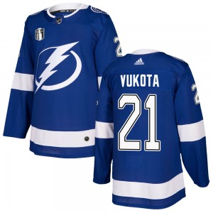 Youth Adidas Tampa Bay Lightning Mick Vukota Blue Home 2022 Stanley Cup Final Jersey - Authentic