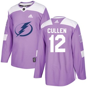 Youth Adidas Tampa Bay Lightning John Cullen Purple Fights Cancer Practice Jersey - Authentic