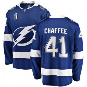 Men's Fanatics Branded Tampa Bay Lightning Mitchell Chaffee Blue Home 2022 Stanley Cup Final Jersey - Breakaway