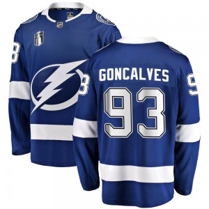 Men's Fanatics Branded Tampa Bay Lightning Gage Goncalves Blue Home 2022 Stanley Cup Final Jersey - Breakaway