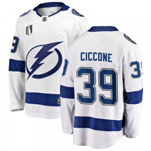 Youth Fanatics Branded Tampa Bay Lightning Enrico Ciccone White Away 2022 Stanley Cup Final Jersey - Breakaway