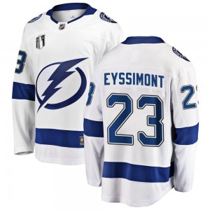 Youth Fanatics Branded Tampa Bay Lightning Michael Eyssimont White Away 2022 Stanley Cup Final Jersey - Breakaway