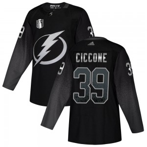 Youth Adidas Tampa Bay Lightning Enrico Ciccone Black Alternate 2022 Stanley Cup Final Jersey - Authentic
