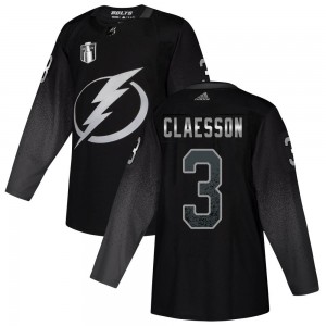 Men's Adidas Tampa Bay Lightning Fredrik Claesson Black Alternate 2022 Stanley Cup Final Jersey - Authentic
