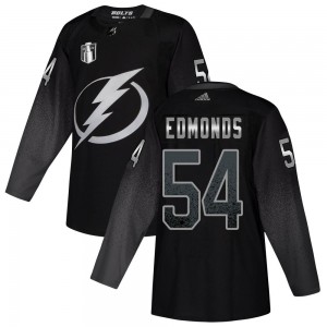 Men's Adidas Tampa Bay Lightning Lucas Edmonds Black Alternate 2022 Stanley Cup Final Jersey - Authentic