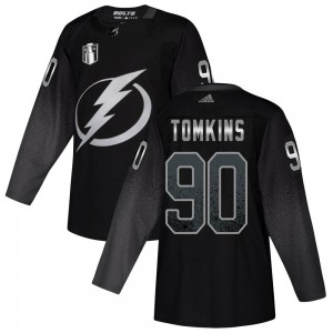 Men's Adidas Tampa Bay Lightning Matt Tomkins Black Alternate 2022 Stanley Cup Final Jersey - Authentic