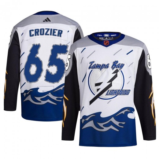Men's Adidas Tampa Bay Lightning Maxwell Crozier White Reverse Retro 2.0 Jersey - Authentic
