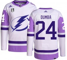 Men's Adidas Tampa Bay Lightning Matt Dumba Hockey Fights Cancer 2022 Stanley Cup Final Jersey - Authentic