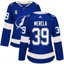 Women's Adidas Tampa Bay Lightning Waltteri Merela Blue Home 2022 Stanley Cup Final Jersey - Authentic