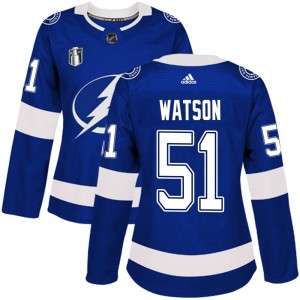 Women's Adidas Tampa Bay Lightning Austin Watson Blue Home 2022 Stanley Cup Final Jersey - Authentic
