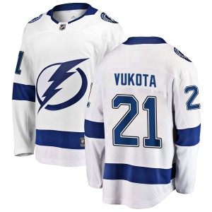 Men's Fanatics Branded Tampa Bay Lightning Mick Vukota White Away Jersey - Breakaway