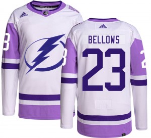 Men's Adidas Tampa Bay Lightning Brian Bellows Hockey Fights Cancer Jersey - Authentic