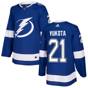 Men's Adidas Tampa Bay Lightning Mick Vukota Blue Home Jersey - Authentic