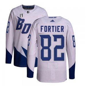 Men's Adidas Tampa Bay Lightning Gabriel Fortier White 2022 Stadium Series Primegreen 2022 Stanley Cup Final Jersey - Authentic