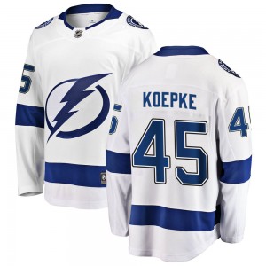 Youth Fanatics Branded Tampa Bay Lightning Cole Koepke White Away Jersey - Breakaway