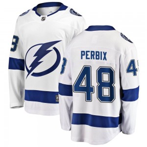 Youth Fanatics Branded Tampa Bay Lightning Nick Perbix White Away Jersey - Breakaway
