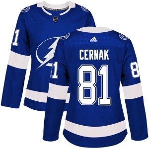 Women's Adidas Tampa Bay Lightning Erik Cernak Blue Home Jersey - Authentic