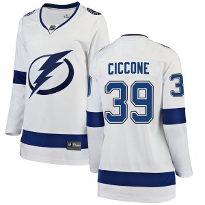 Women's Fanatics Branded Tampa Bay Lightning Enrico Ciccone White Away Jersey - Breakaway