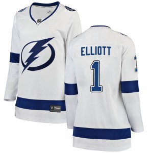 Women's Fanatics Branded Tampa Bay Lightning Brian Elliott White Away Jersey - Breakaway