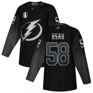 Youth Adidas Tampa Bay Lightning Ilya Usau Black Alternate 2022 Stanley Cup Final Jersey - Authentic