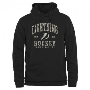 Men's Tampa Bay Lightning Black Camo Stack Pullover Hoodie -