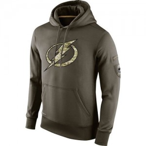 Men's Nike Tampa Bay Lightning Olive Salute To Service KO Performance Hoodie -