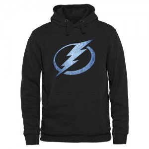 Men's Tampa Bay Lightning Black Rinkside Pond Hockey Pullover Hoodie - -